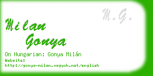 milan gonya business card